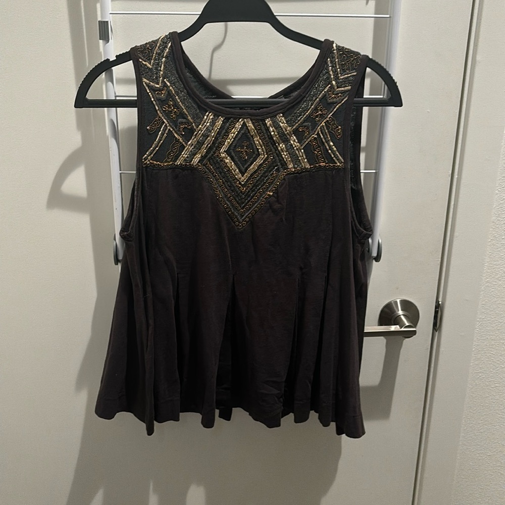 Free People open back Grey Top